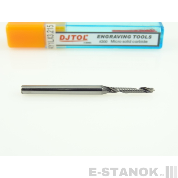 Фреза по акрилу DJTOL A: хвост. 3,175 мм, диам. 2 мм, реж. длина 15 мм