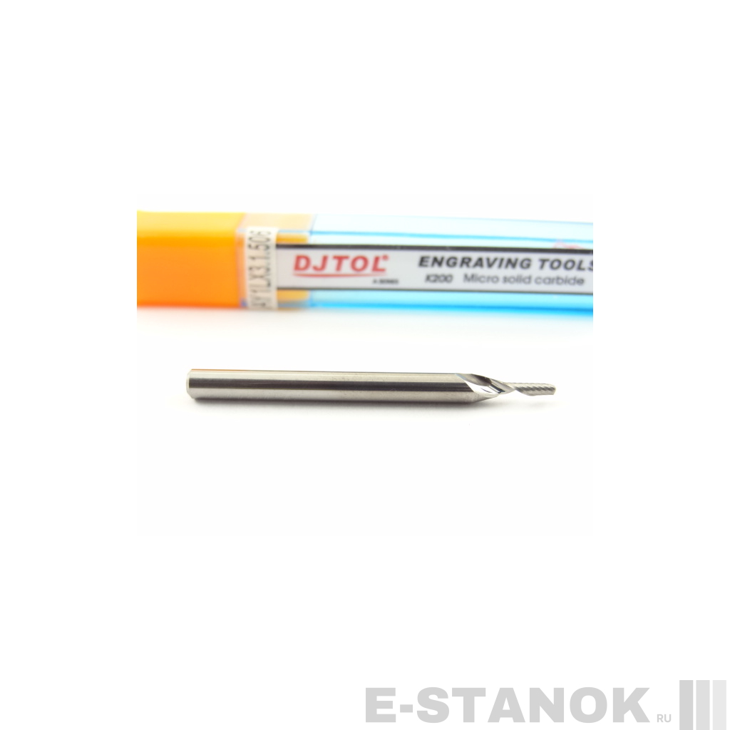 Фреза по акрилу DJTOL A: хвост. 3.175 мм, диам. 1.5 мм, реж. длина 6 мм