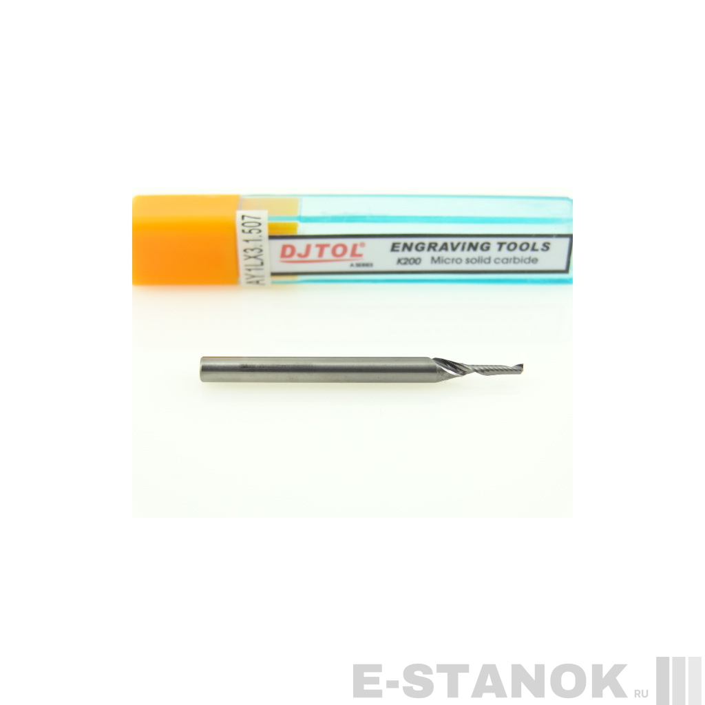Фреза по акрилу DJTOL A: хвост. 3.175 мм, диам. 1.5 мм, реж. длина 7 мм