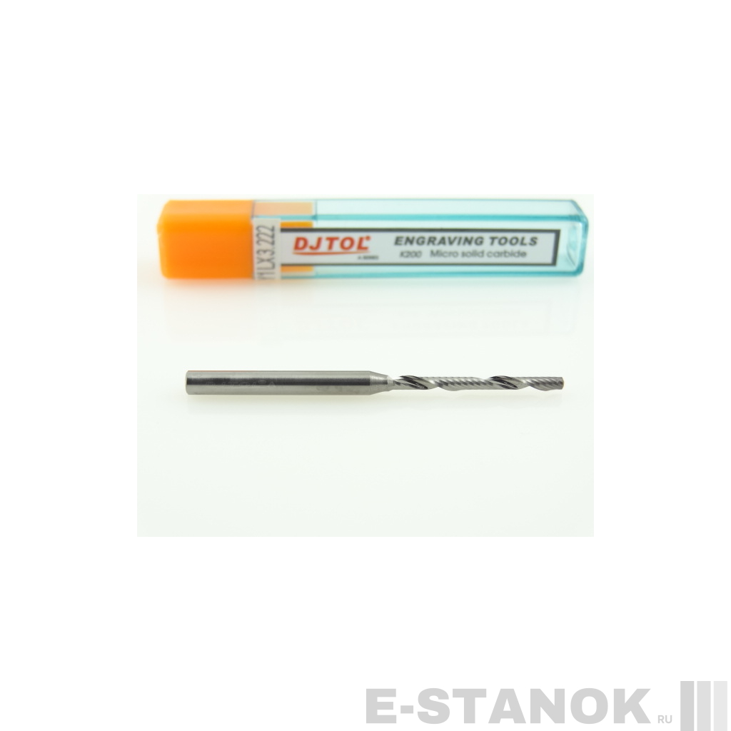 Фреза по акрилу DJTOL A: хвост. 3.175 мм, диам. 2 мм, реж. длина 22 мм