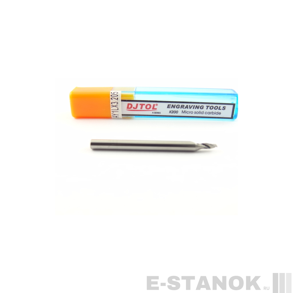 Фреза по акрилу DJTOL A: хвост. 3.175 мм, диам. 2 мм, реж. длина 5 мм