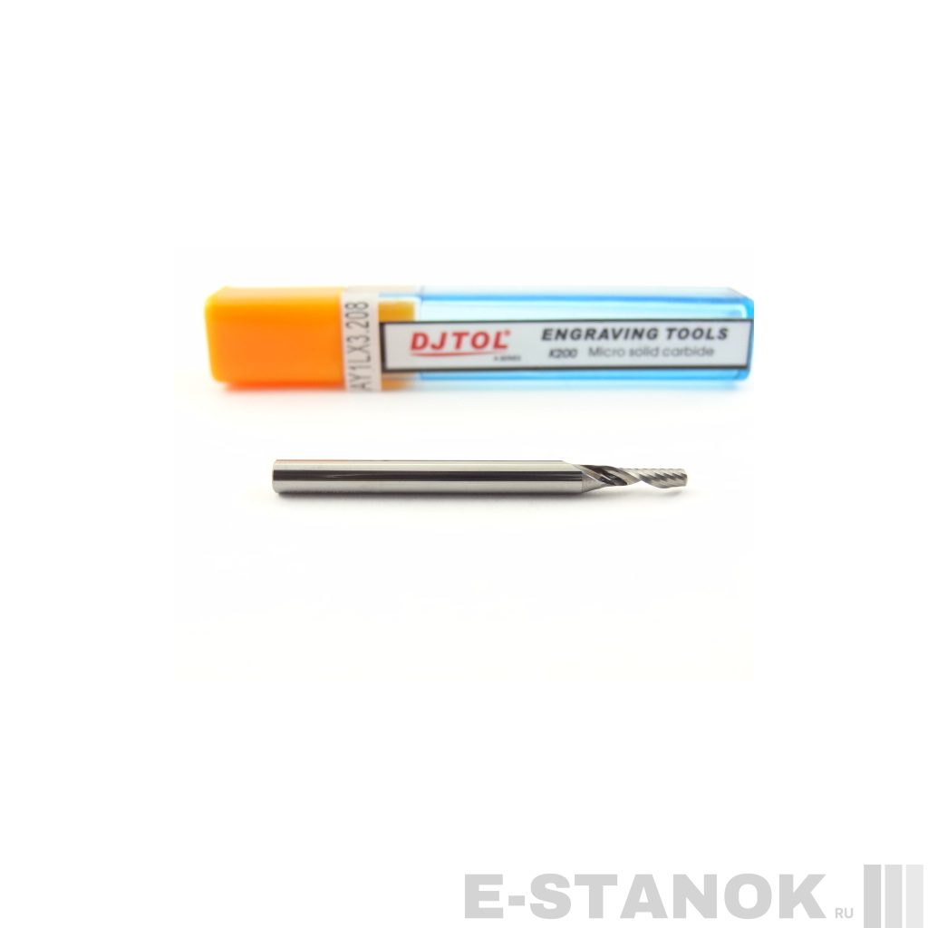Фреза по акрилу DJTOL A: хвост. 3.175 мм, диам. 2 мм, реж. длина 8 мм