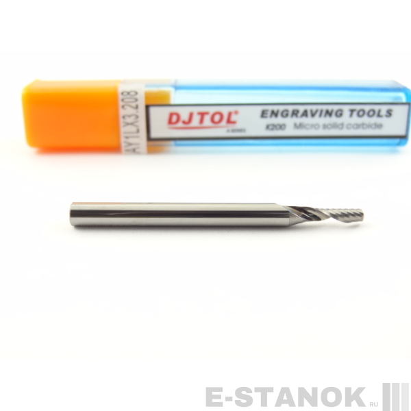 Фреза по акрилу DJTOL A: хвост. 3.175 мм, диам. 2 мм, реж. длина 8 мм