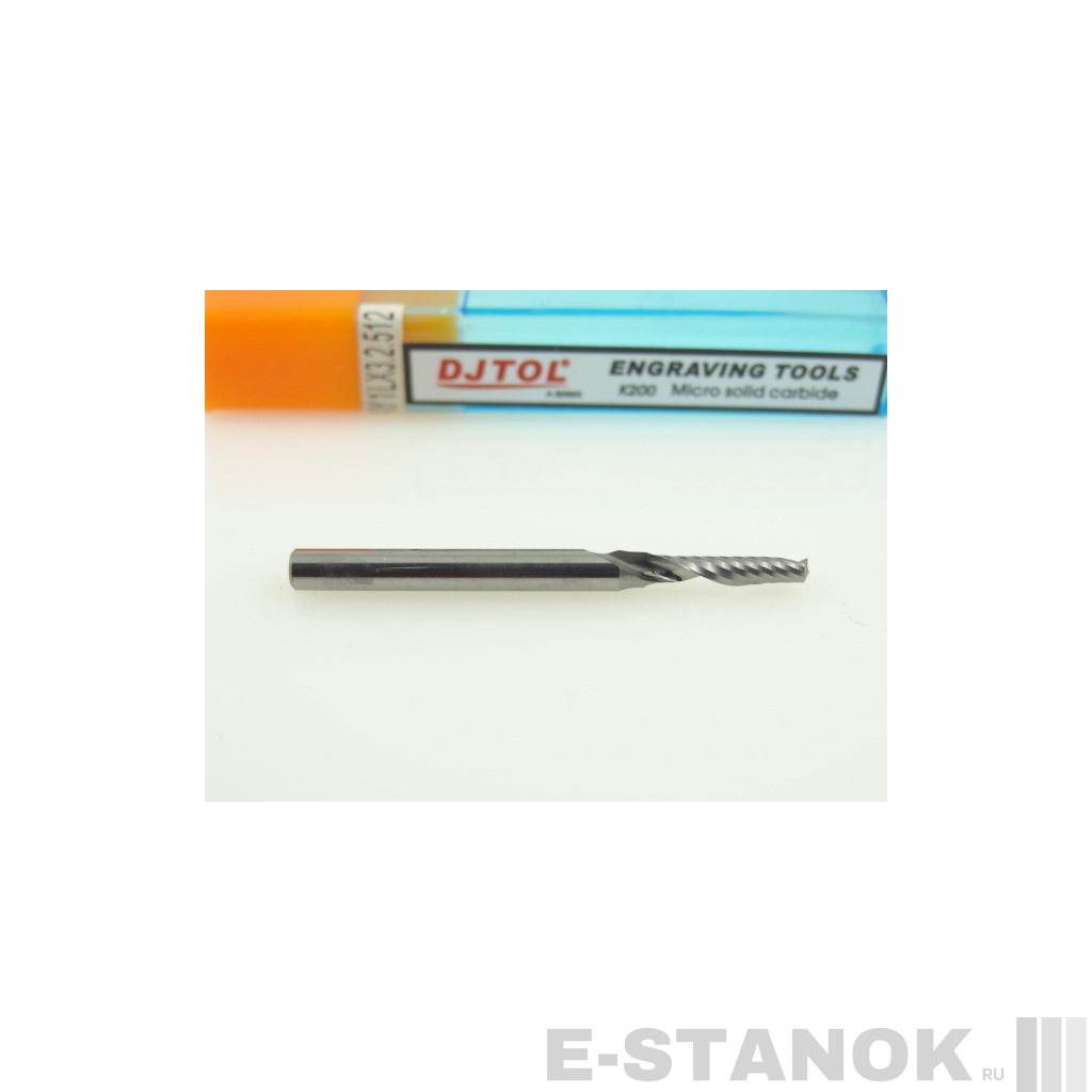 Фреза по акрилу DJTOL A: хвост. 3.175 мм, диам. 2.5 мм, реж. длина 12 мм
