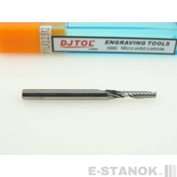 Фреза по акрилу DJTOL A: хвост. 3.175 мм, диам. 2.5 мм, реж. длина 12 мм