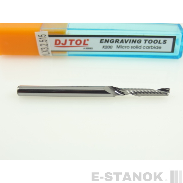 Фреза по акрилу DJTOL A: хвост. 3.175 мм, диам. 2.5 мм, реж. длина 15 мм