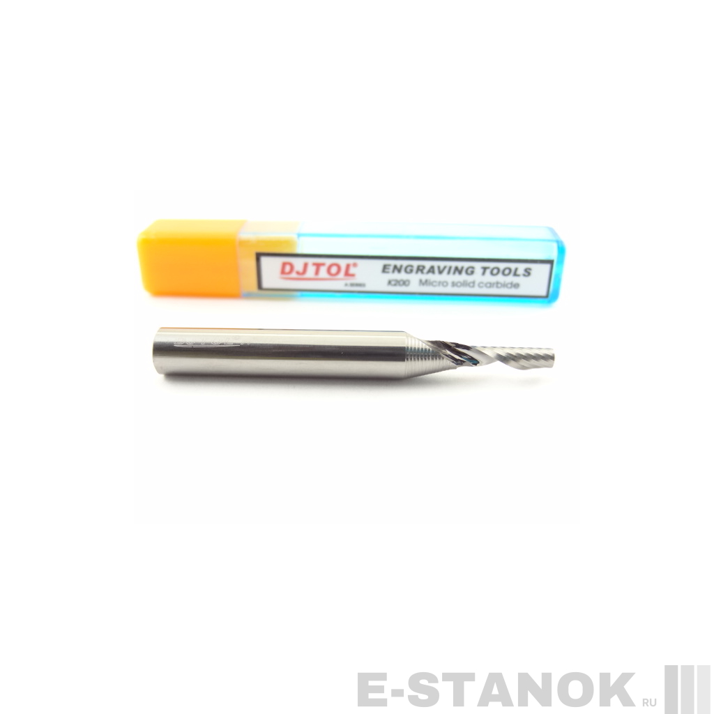 Фреза по акрилу DJTOL A: хвост. 6 мм, диам. 3 мм, реж. длина 12 мм