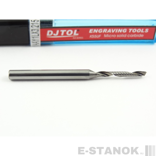 Фреза по акрилу DJTOL AA: диам. 2 мм, хвост. 3.175 мм, реж. длина 15 мм