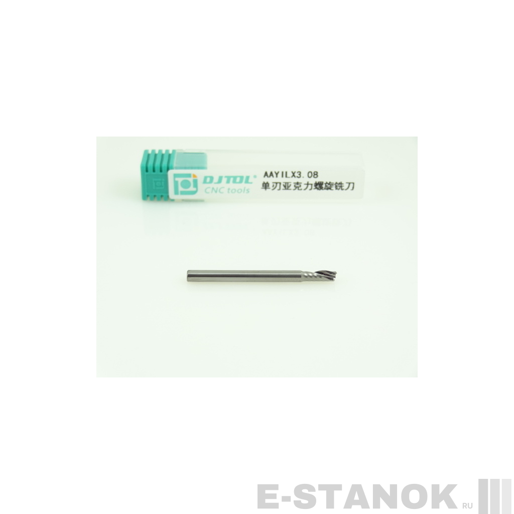 Фреза по акрилу DJTOL AA: диам. 3.175 мм, реж. длина 8 мм