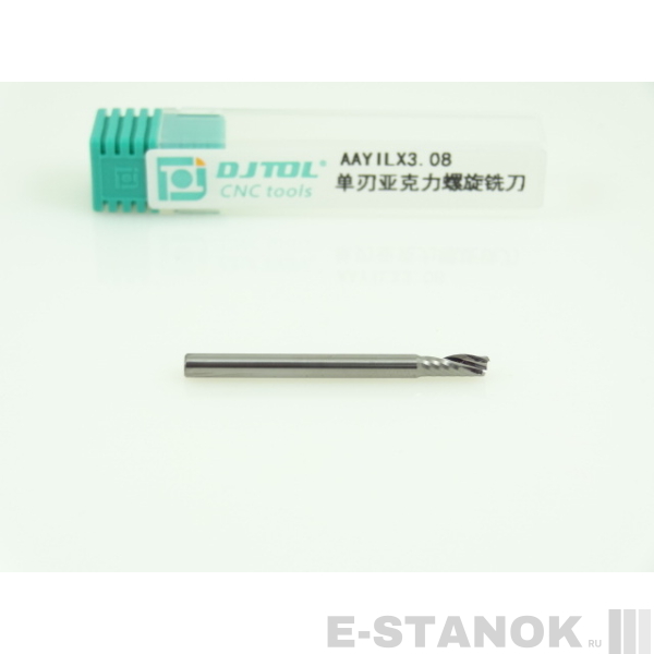 Фреза по акрилу DJTOL AA: диам. 3.175 мм, реж. длина 8 мм