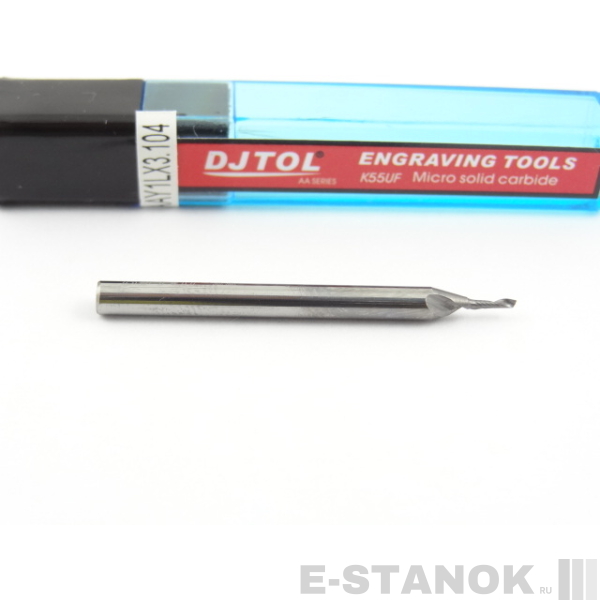Фреза по акрилу DJTOL AA: хвост. 3,175 мм, диам. 1 мм, реж. длина 4 мм