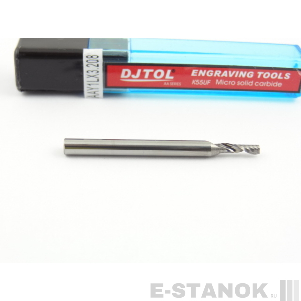 Фреза по акрилу DJTOL AA: хвост. 3.175 мм, диам. 2 мм, реж. длина 8 мм