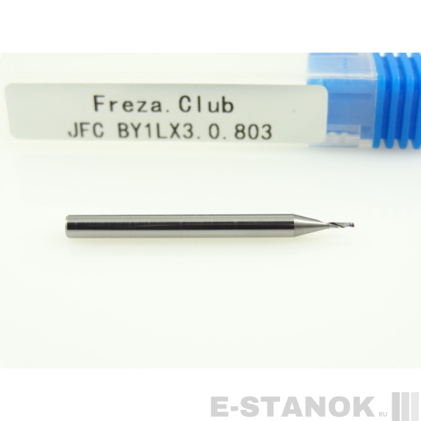 Фреза по акрилу JFC: диам. 0.8 мм, хвост. 3.175 мм, реж. длина 3 мм
