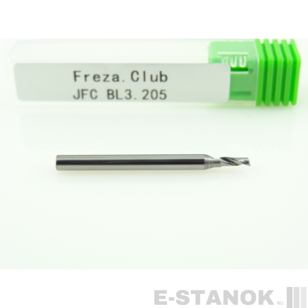 Фреза по алюминию JFC: диам. 2 мм, хвост. 3.175 мм, реж. длина 5 мм
