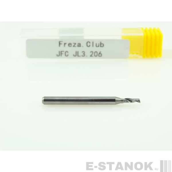 Фреза по алюминию JFC: диам. 2 мм, хвост. 3.175 мм, реж. длина 6 мм