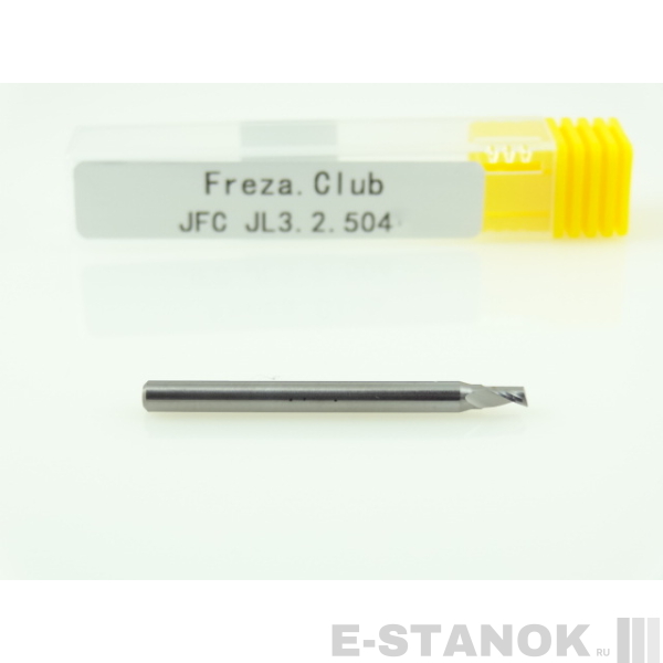 Фреза по алюминию JFC: диам. 2.5 мм, хвост. 3.175 мм, реж. длина 4 мм