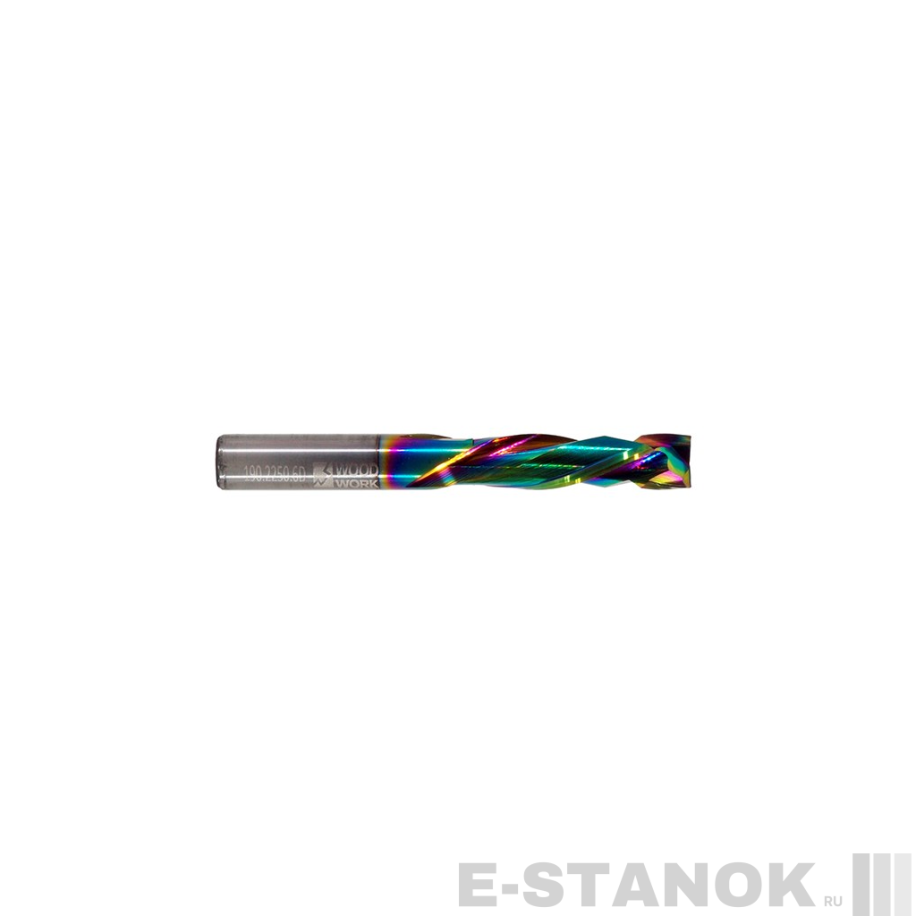 Компрессионная двухзаходная фреза WoodWork: диам. 6 мм, раб. длина 22 мм (с покрытием DLC)