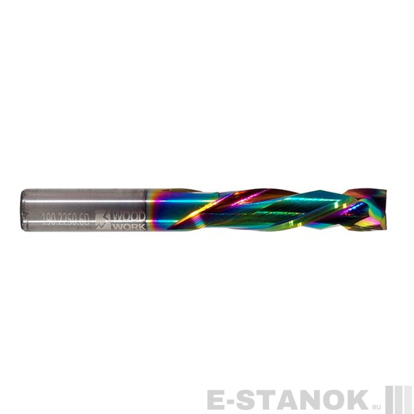 Компрессионная двухзаходная фреза WoodWork: диам. 8 мм, раб. длина 32 мм (с покрытием DLC)