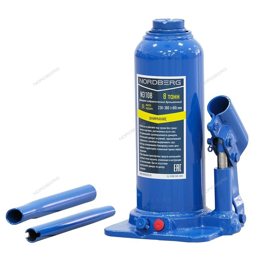 N3108 NORDBERG Домкрат бутылочный, г/п 8 т N3108 NORDBERG Домкрат бутылочный, г/п 8 т
