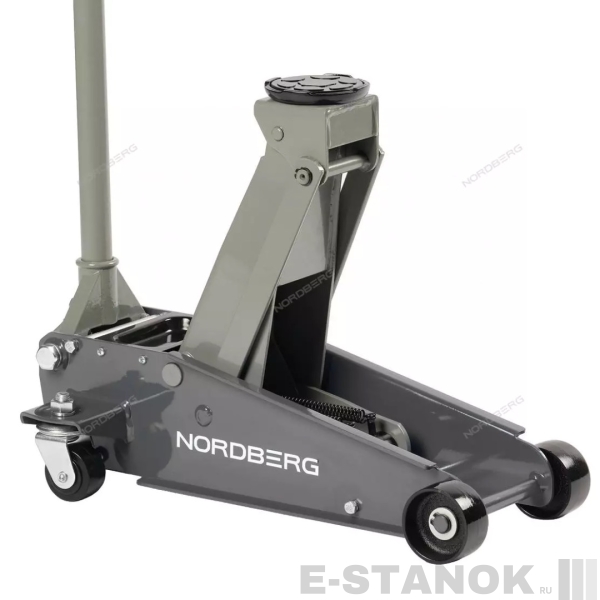 N32030G NORDBERG Домкрат подкатной 3 тонн 120-450 мм с резиновой насадкой серый