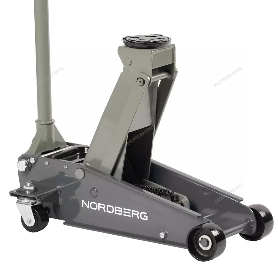 N32030G NORDBERG Домкрат подкатной 3 тонн 120-450 мм с резиновой насадкой серый