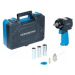 NP14075K NORDBERG Пневмогайковерт ударный 1/2", 680Нм, укороченный, с 3мя головками в кейсе