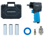 NP14075K NORDBERG Пневмогайковерт ударный 1/2", 680Нм, укороченный, с 3мя головками в кейсе