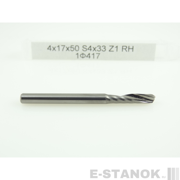 Однозаходная фреза Альма: диам. 4 мм, реж. длина 17 мм