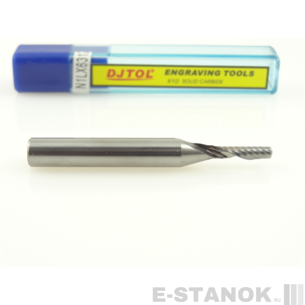 Однозаходная фреза DJTOL N: диам. 3 мм, хвост. 6 мм, реж. длина 12 мм