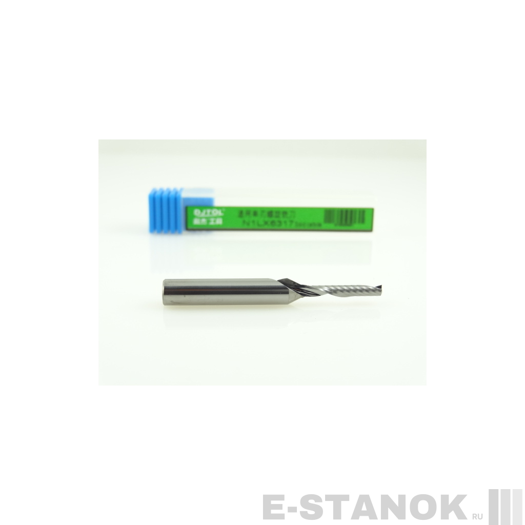 Однозаходная фреза DJTOL N: диам. 3 мм, хвост. 6 мм, реж. длина 17 мм