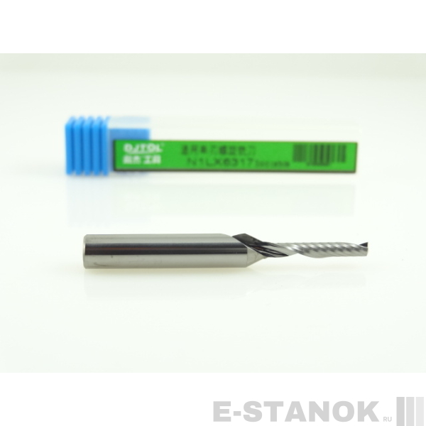 Однозаходная фреза DJTOL N: диам. 3 мм, хвост. 6 мм, реж. длина 17 мм