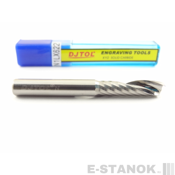 Однозаходная фреза DJTOL N: диам. 6 мм, реж. длина 22 мм