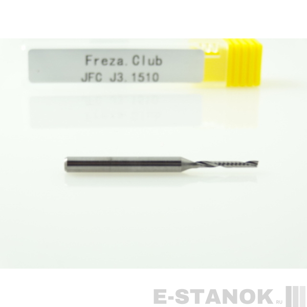 Однозаходная фреза JFC: диам. 1.5 мм, хвост. 3.175 мм, реж. длина 10 мм