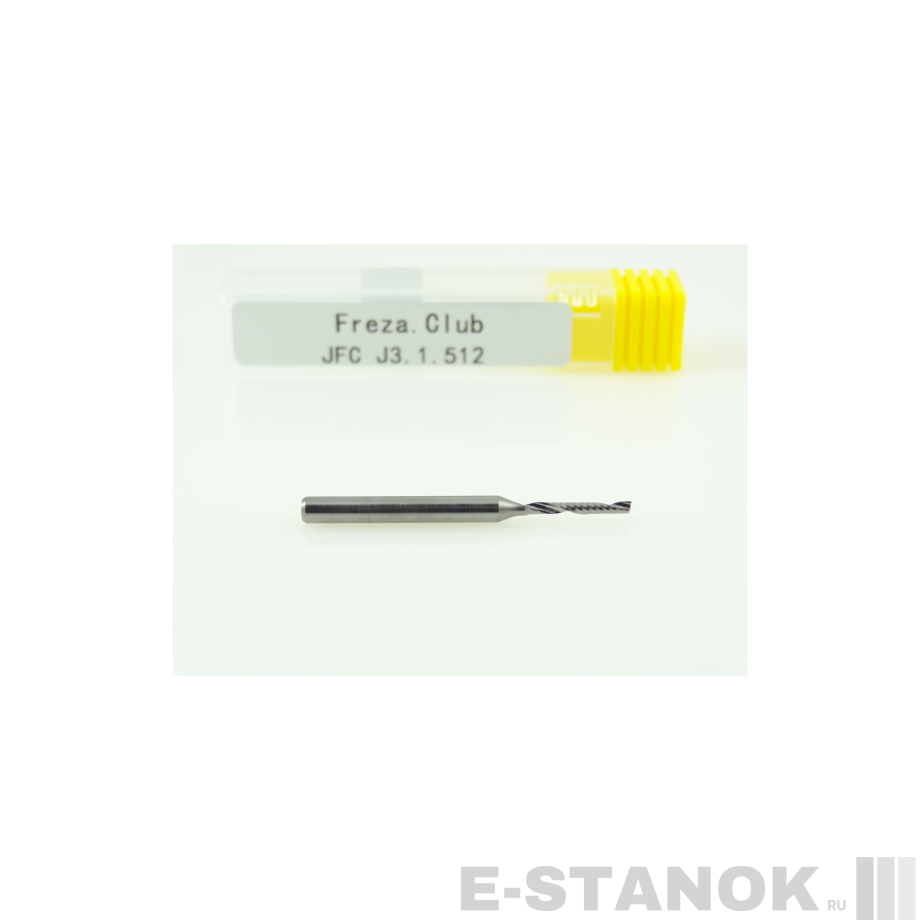 Однозаходная фреза JFC: диам. 1.5 мм, хвост. 3.175 мм, реж. длина 12 мм