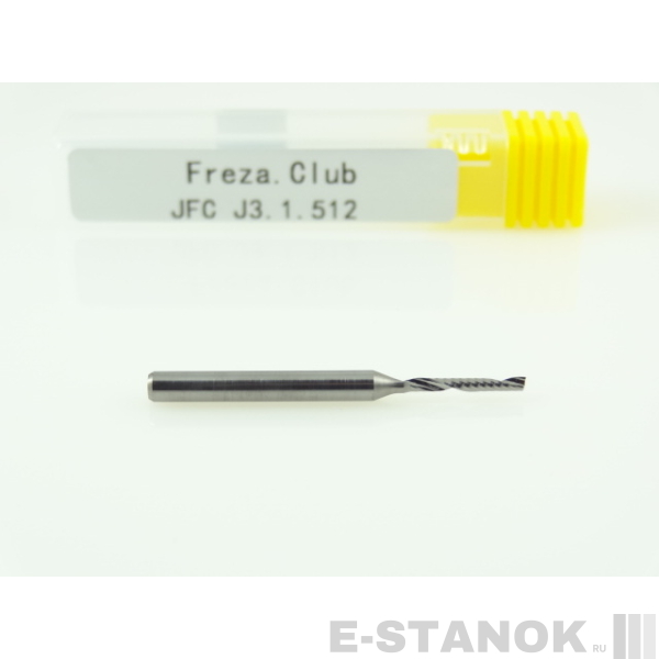Однозаходная фреза JFC: диам. 1.5 мм, хвост. 3.175 мм, реж. длина 12 мм