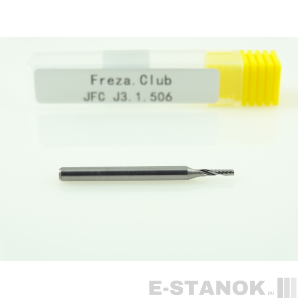 Однозаходная фреза JFC: диам. 1.5 мм, хвост. 3.175 мм, реж. длина 6 мм