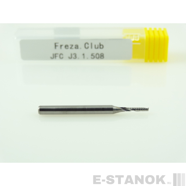 Однозаходная фреза JFC: диам. 1.5 мм, хвост. 3.175 мм, реж. длина 8 мм
