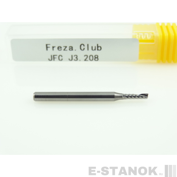 Однозаходная фреза JFC: диам. 2 мм, хвост. 3.175 мм, реж. длина 8 мм