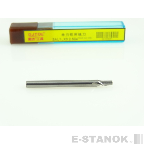 Однозаходная фреза по алюминию DJTOL 3A: диам. 2.5 мм, хвост. 3,175 мм, реж. длина 4 мм