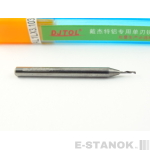 Однозаходная фреза по алюминию DJTOL A: диам. 1 мм, хвост. 3,175 мм, реж. длина 3 мм