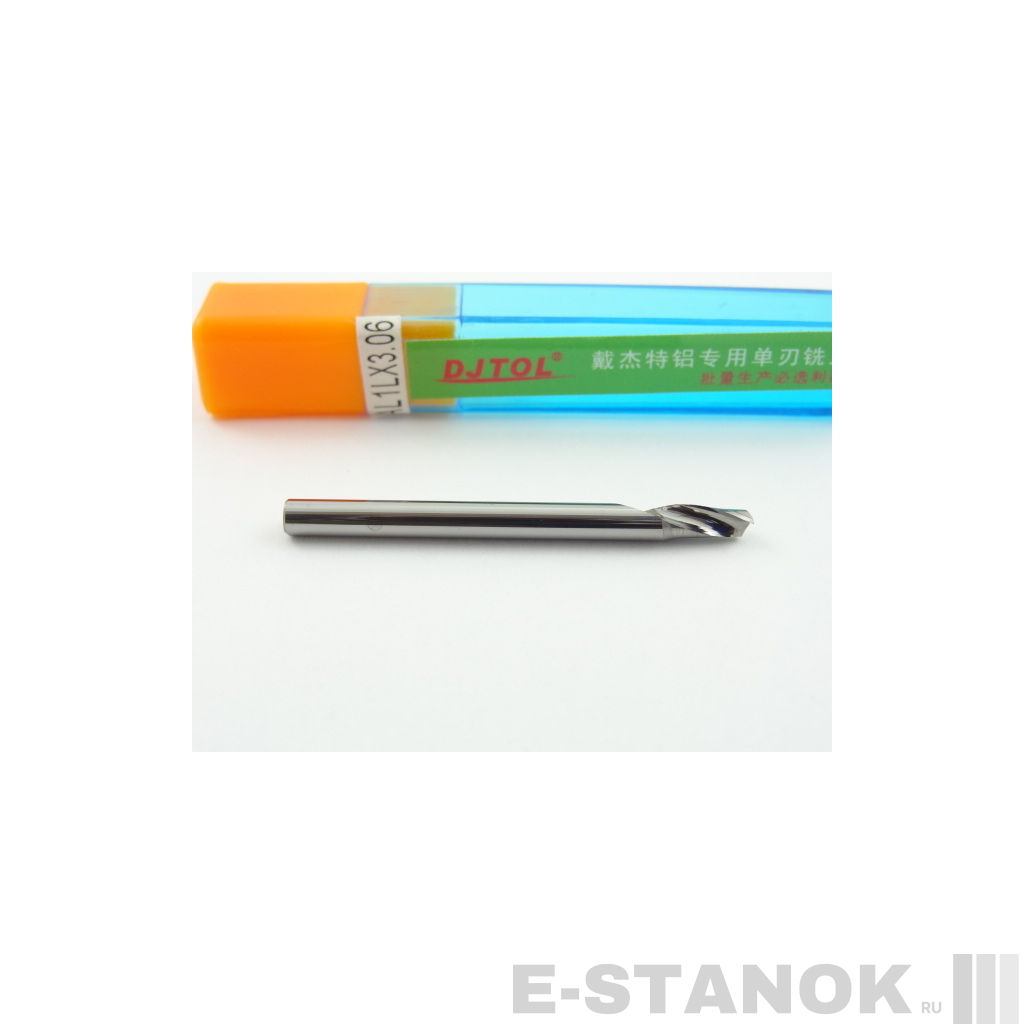 Однозаходная фреза по алюминию DJTOL A: диам. 3,175 мм, реж. длина 6 мм