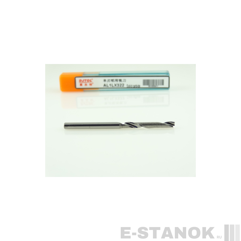 Однозаходная фреза по алюминию DJTOL A: диам. 3 мм, реж. длина 22 мм