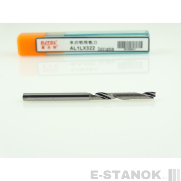 Однозаходная фреза по алюминию DJTOL A: диам. 3 мм, реж. длина 22 мм