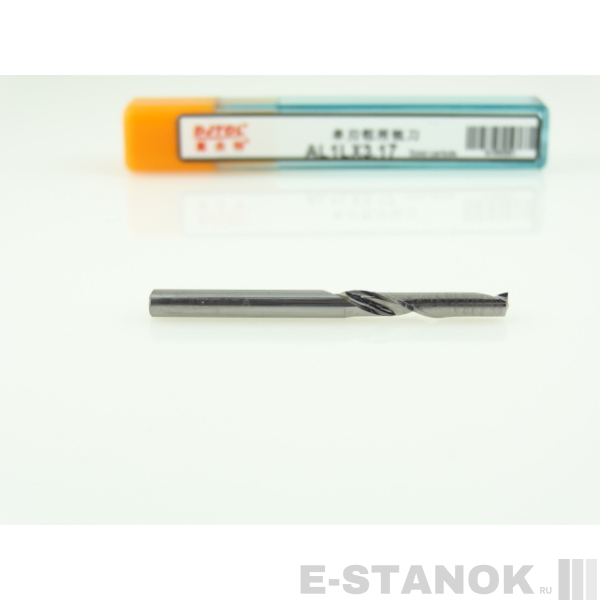 Однозаходная фреза по алюминию DJTOL A: диам. 3.175 мм, реж. длина 17 мм