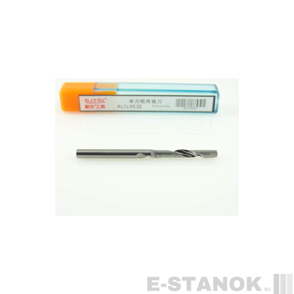 Однозаходная фреза по алюминию DJTOL A: диам. 3.175 мм, реж. длина 22 мм