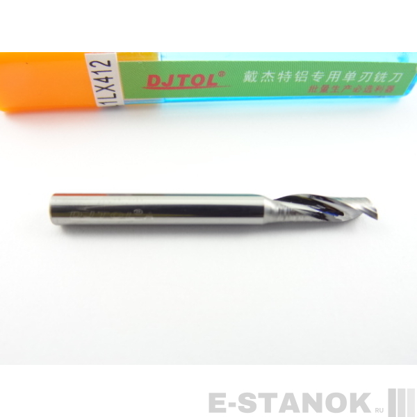 Однозаходная фреза по алюминию DJTOL A: диам. 4 мм, реж. длина 12 мм