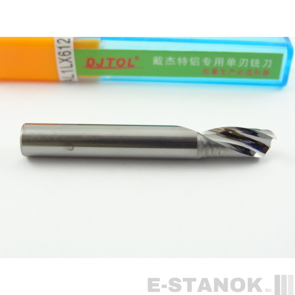 Однозаходная фреза по алюминию DJTOL A: диам. 6 мм, реж. длина 12 мм