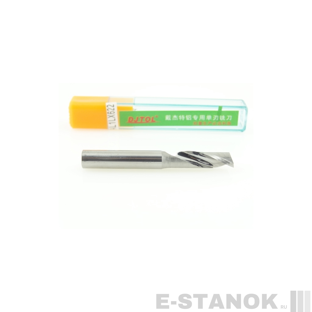 Однозаходная фреза по алюминию DJTOL A: диам. 6 мм, реж. длина 22 мм