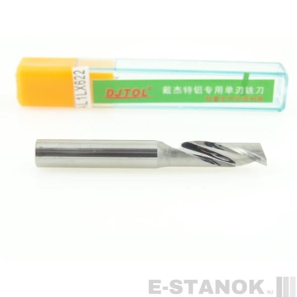 Однозаходная фреза по алюминию DJTOL A: диам. 6 мм, реж. длина 22 мм