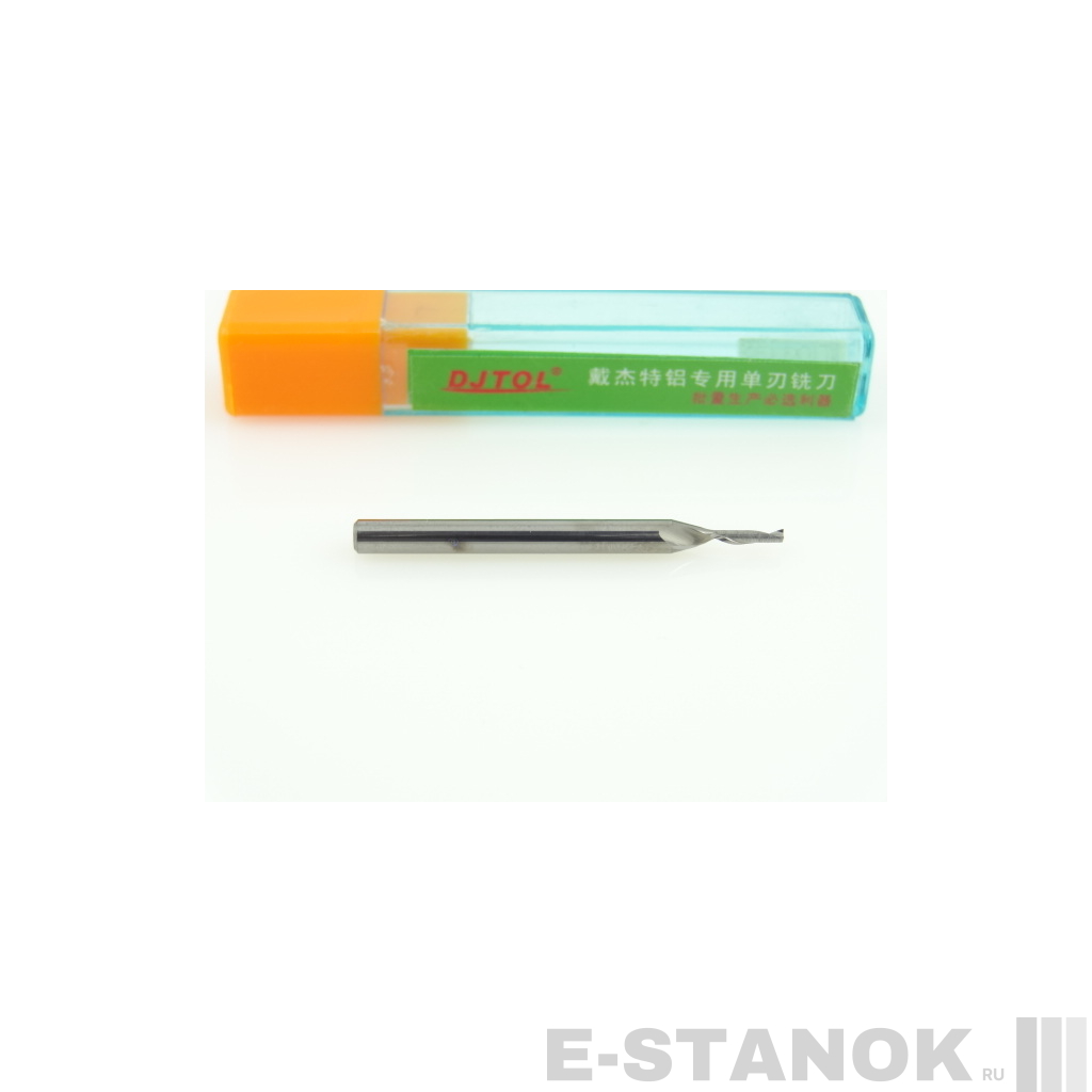 Однозаходная фреза по алюминию DJTOL A: хвост. 3,175 мм, диам. 1.5 мм, реж. длина 6 мм